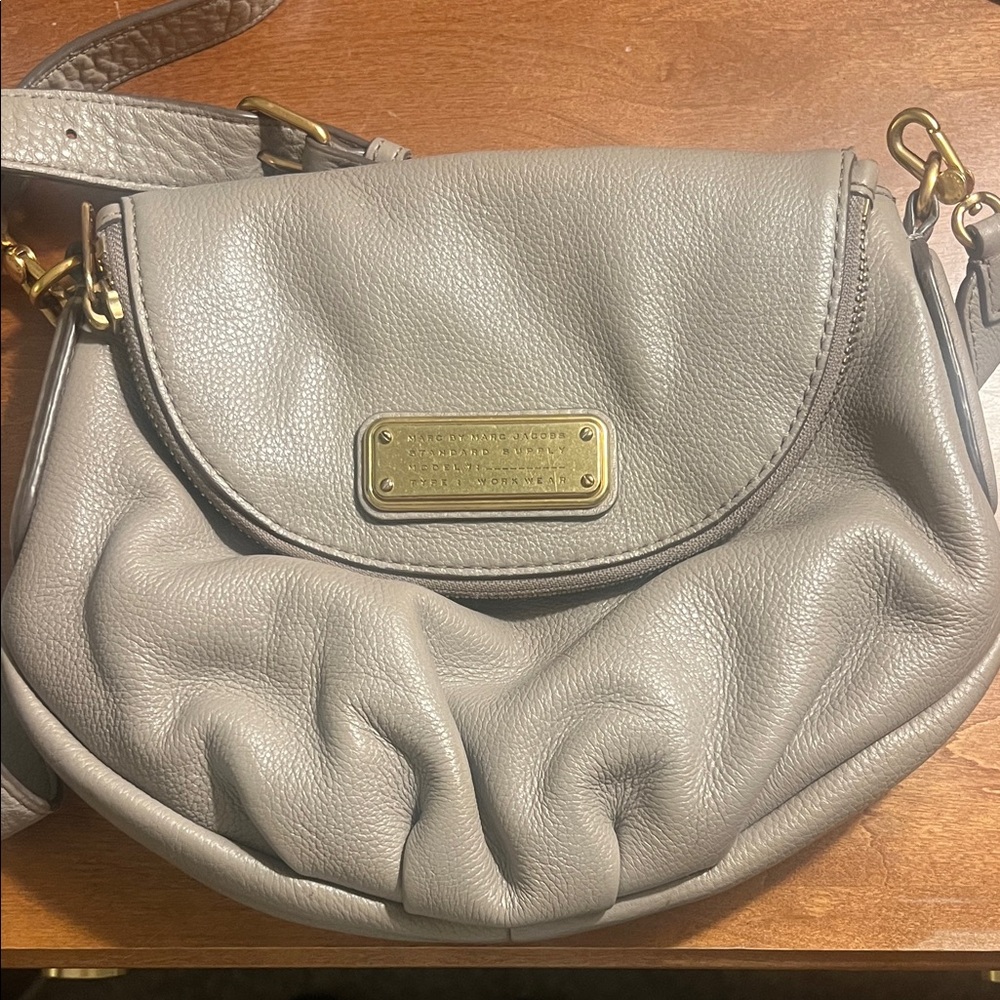 Marc Jacobs Taupe Leather Crossbody Bag